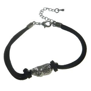 😀 3 for $20  Biker Punk Skull on Suede Bracelet